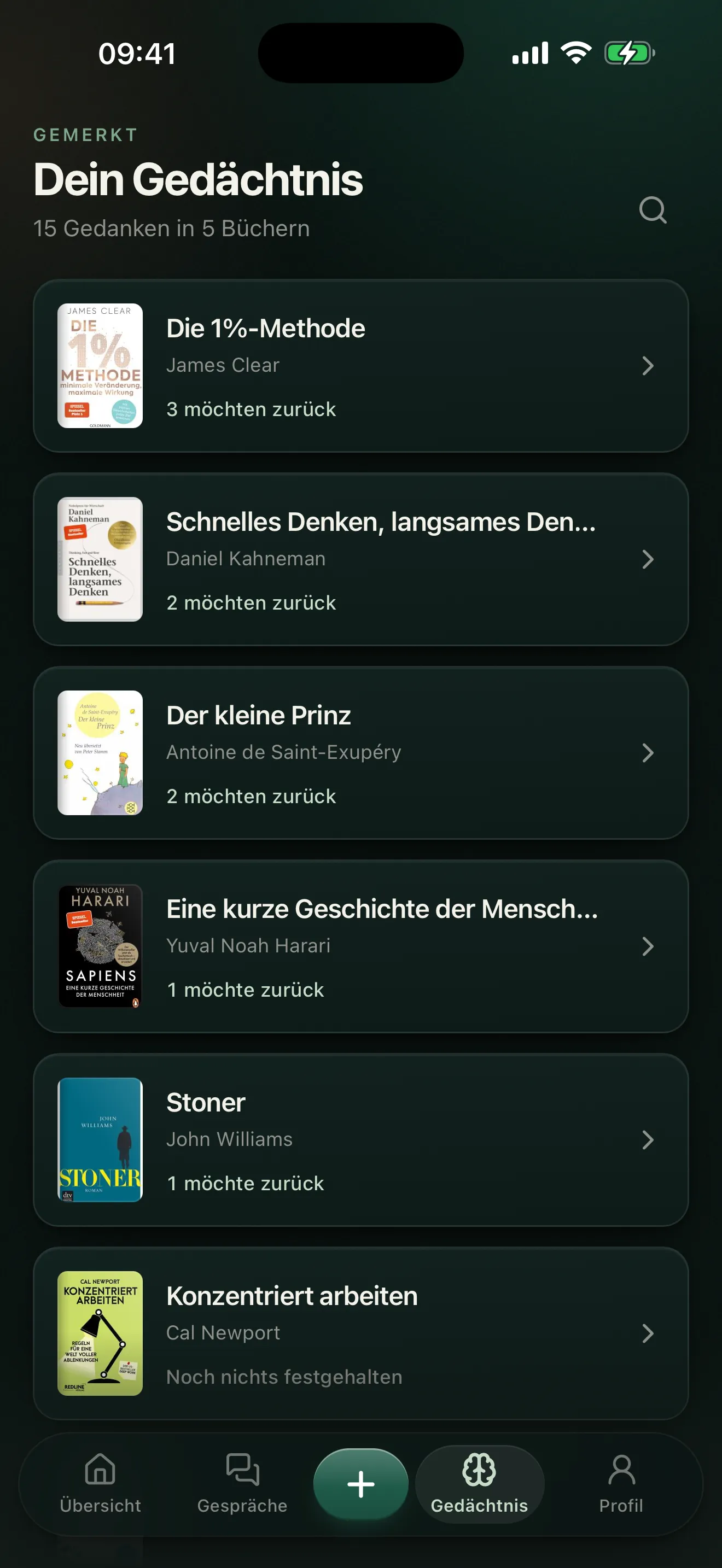 Dein Gedächtnis: Gedanken aus fünf Büchern