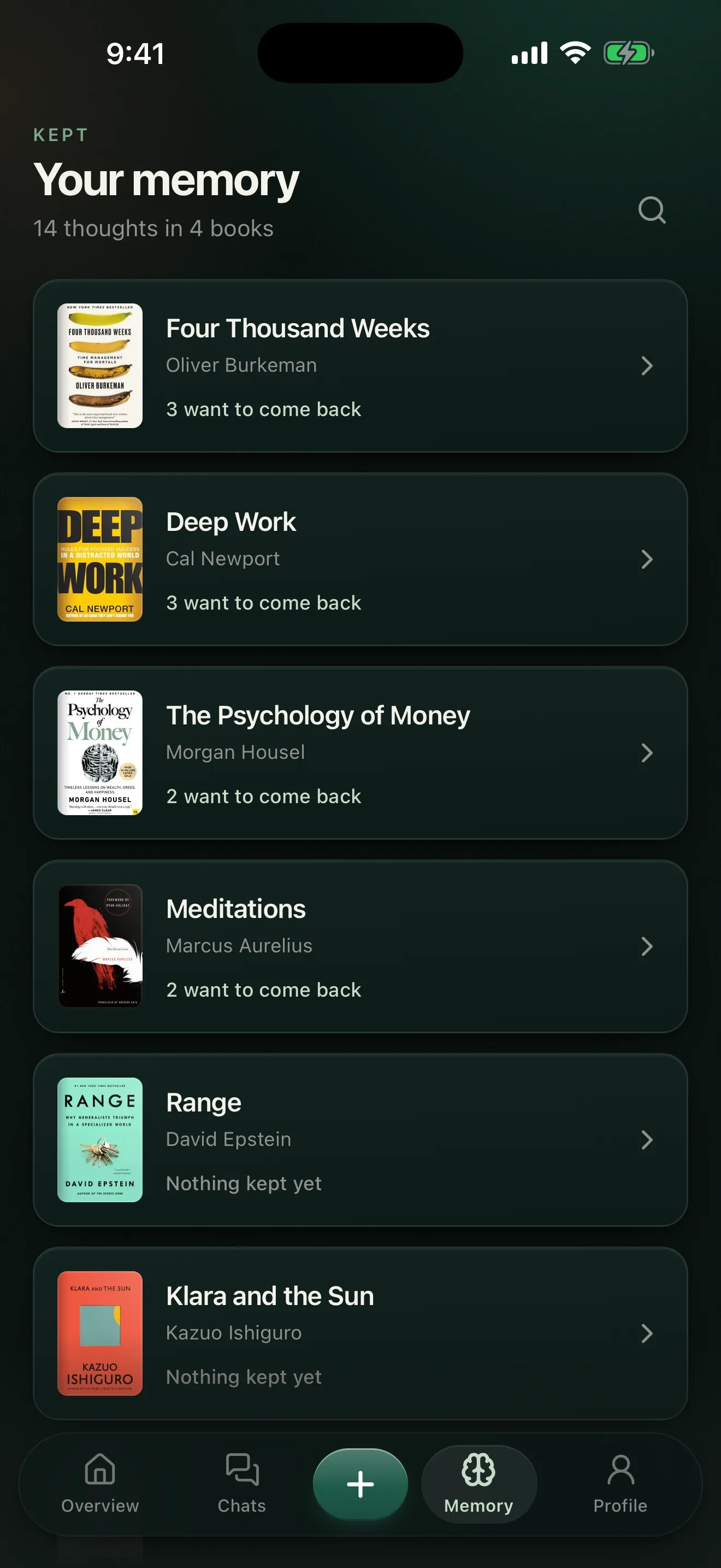 Your memory: thoughts from several books